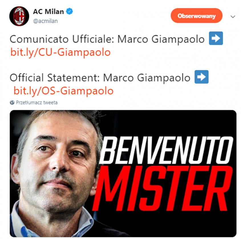 OFICJALNIE! Marco Giampaolo trenerem Milanu!